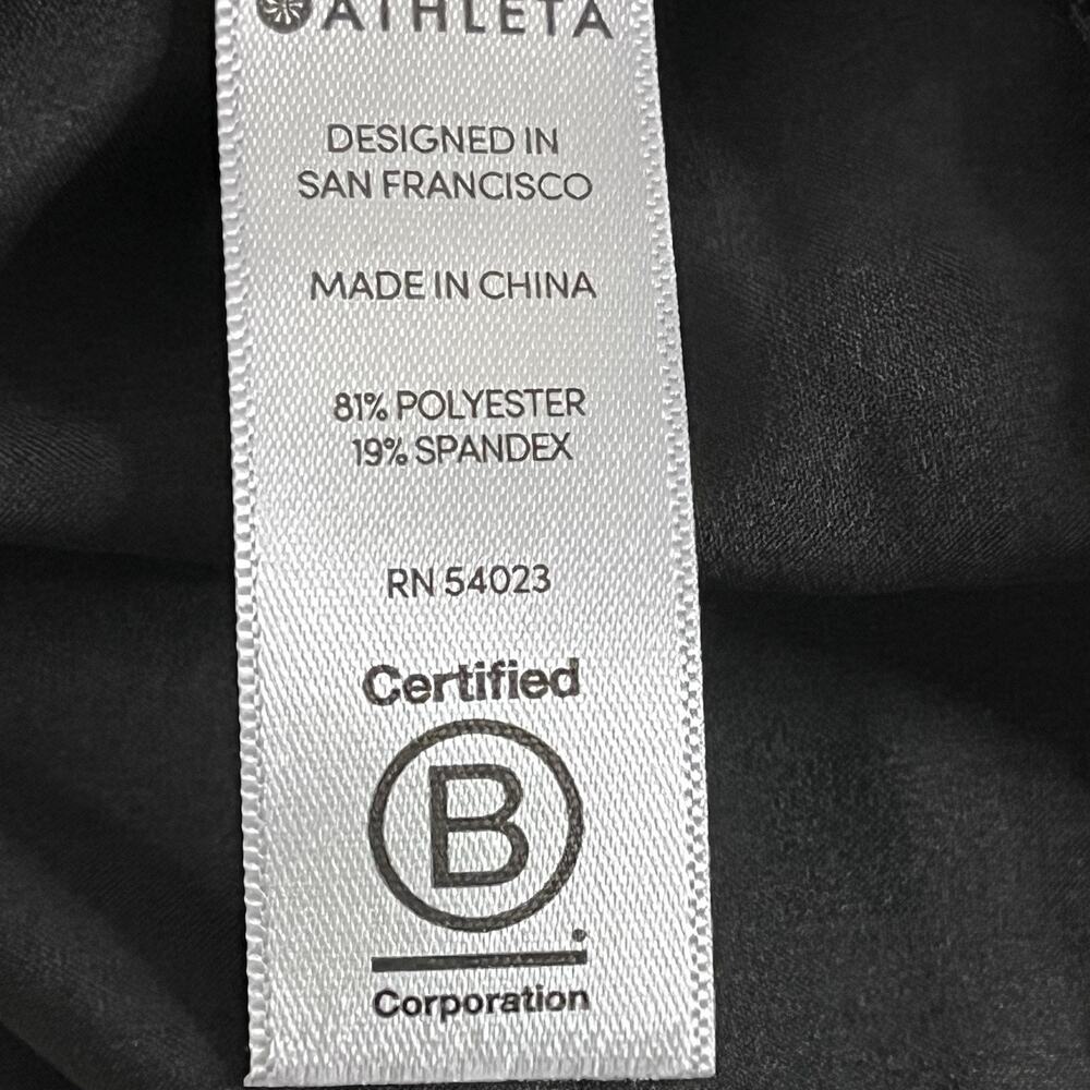 Athleta Zephyr Shell Top Women's Size M Raglan Sleeve Hi Low Ribbed Hem Black - Picture 7 of 9